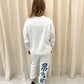 Angel Numbers Protect Your Energy Graffiti Sweatshirt Tracksuit White - Blue