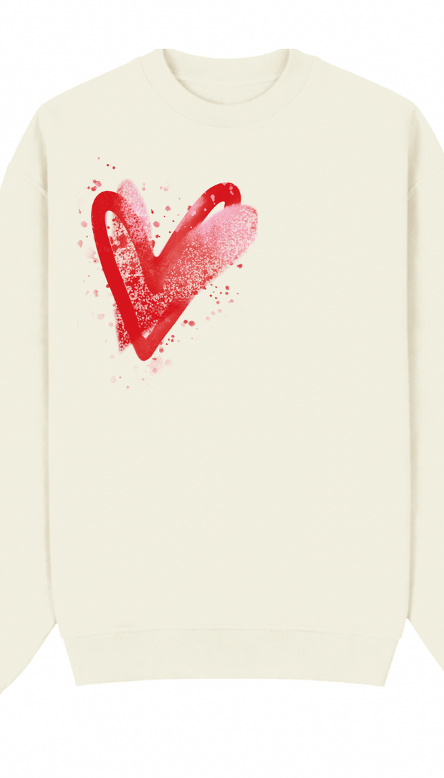 Pink/Red Scatter Heart Printed Sweatshirt – image 6