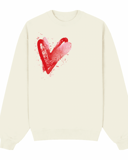 Pink/Red Scatter Heart Printed Sweatshirt Adults