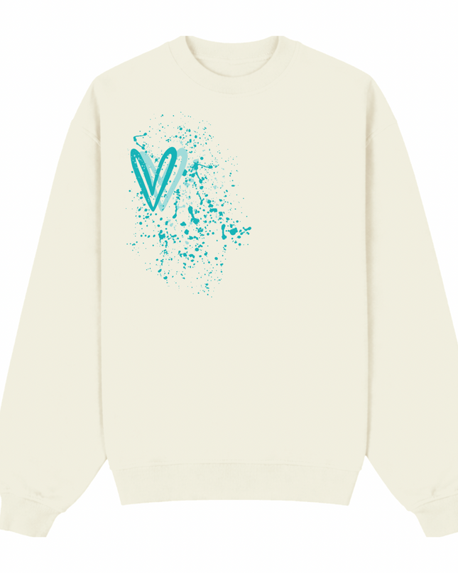 Mint Heart Printed Sweatshirt Kids