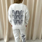 Grey Heart Graffiti Sweatshirt Tracksuit White