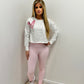 Pink Hearts Cropped Sweatshirt