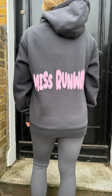 Miss Runway Bubble Hoodie Charcoal/Pink