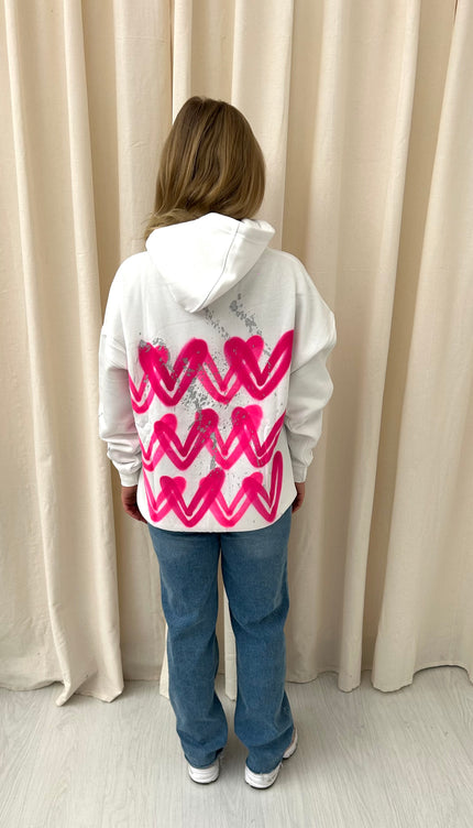 Hot Pink Heart Hoodie