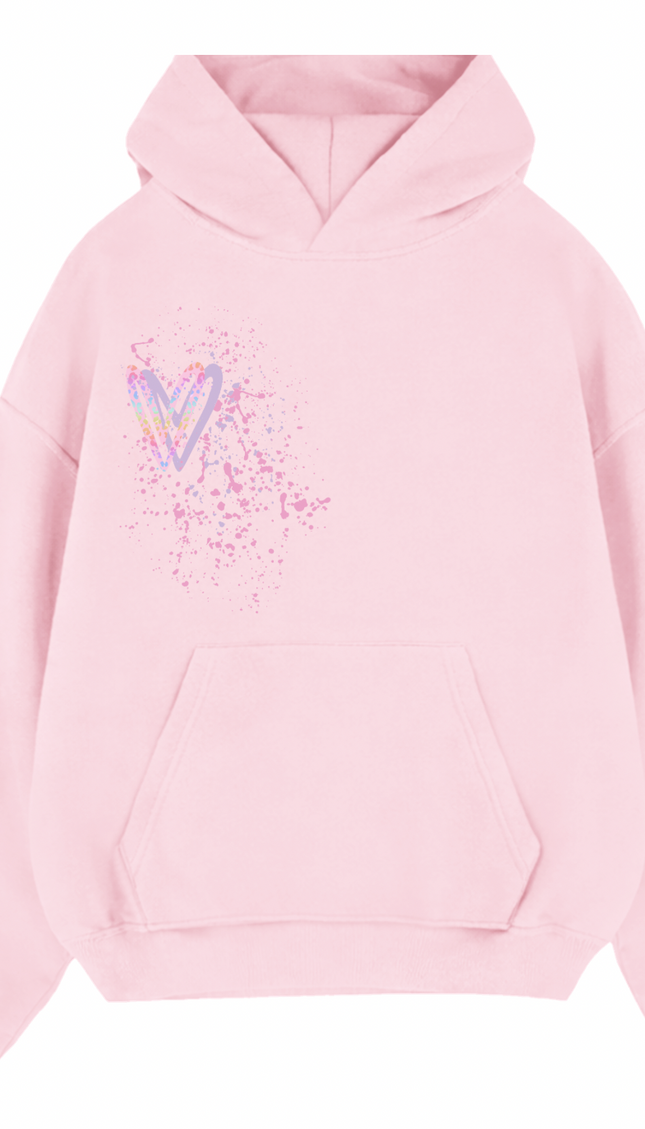 Pastel Leopard Print Heart Printed Hoodie – image 8
