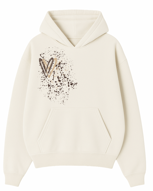 Brown Paisley Heart Printed  Hoodie Kids