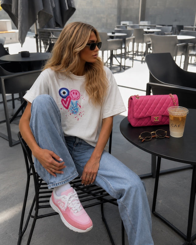 Smiley, Peace Fingers, Evil Eye T-shirt