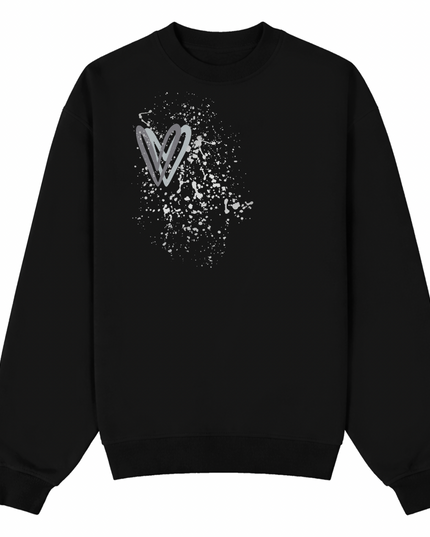 Grey Heart Printed Sweatshirt Adults