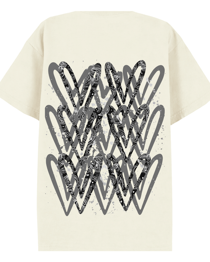 Charcoal Paisley Heart Printed T-shirt Kids
