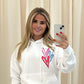 Miss Runway Multicolour Heart Graffiti Hoodie White