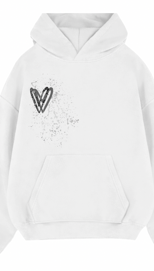 Charcoal Paisley Heart Printed Hoodie by Miss Runway – image 2