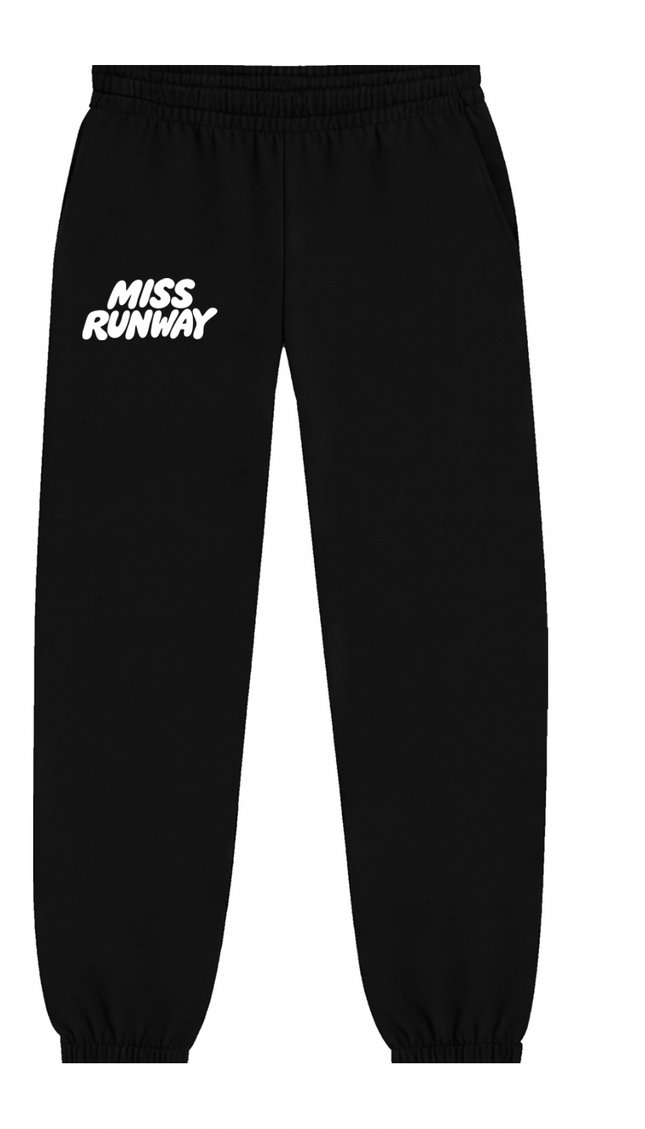 Miss Runway Established Joggers Black/White – adult printed joggers by Miss Runway