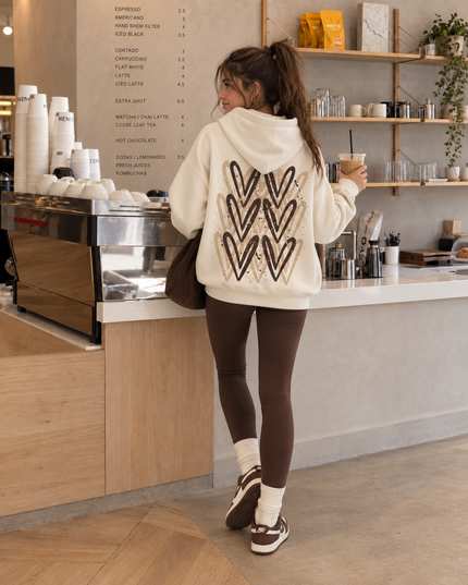 Graffiti Brown Heart Hoodie – alternate view