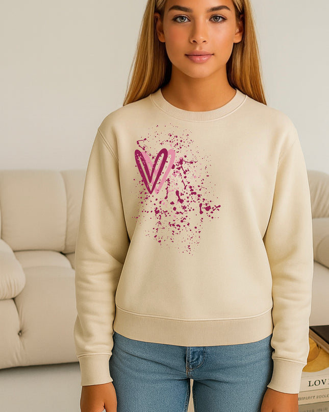 Colourful Heart Printed Sweatshirt