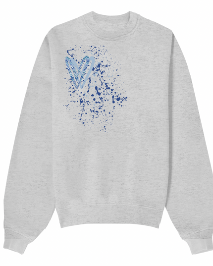 Blue Zig Zag Heart Printed Sweatshirt Kids