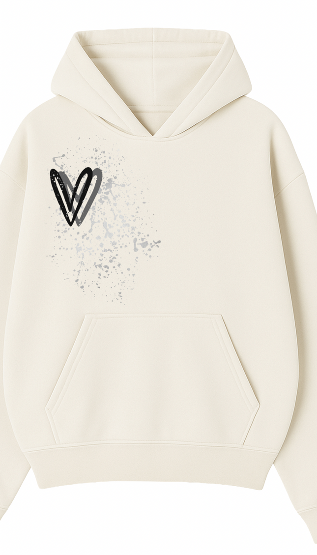 Black Heart Printed Hoodie by Miss Runway – image 2