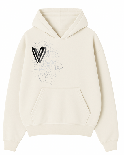 Black Heart Printed Hoodie Kids