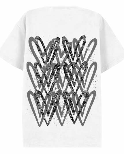 Charcoal Paisley Heart Printed T-shirt Kids