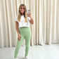 Sage Green Ribbed Leggings