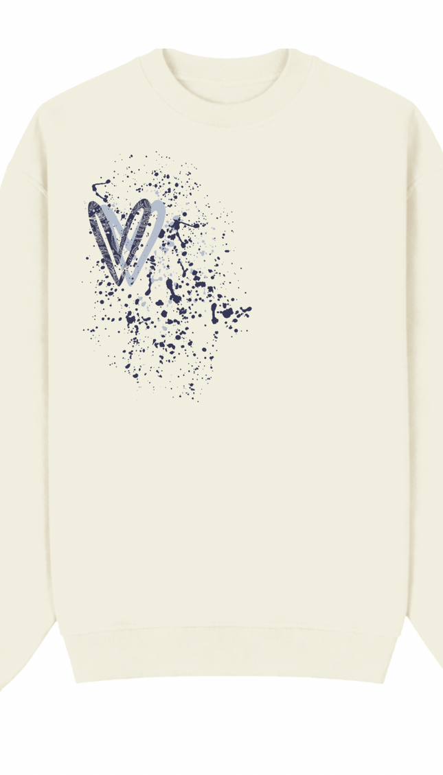 Navy Paisley Heart Printed Sweatshirt – image 4