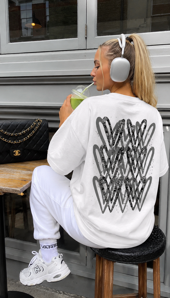 Charcoal Paisley Heart T-shirt by Miss Runway – image 2