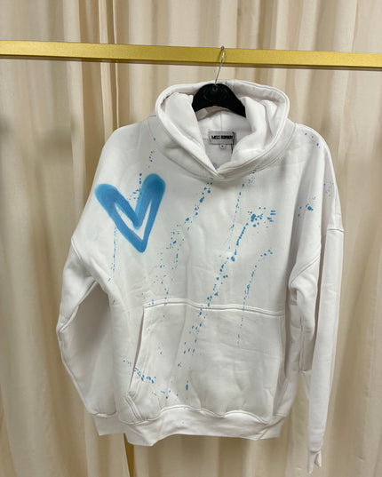 Blue Hearts Spray Painted Hoodie Kids