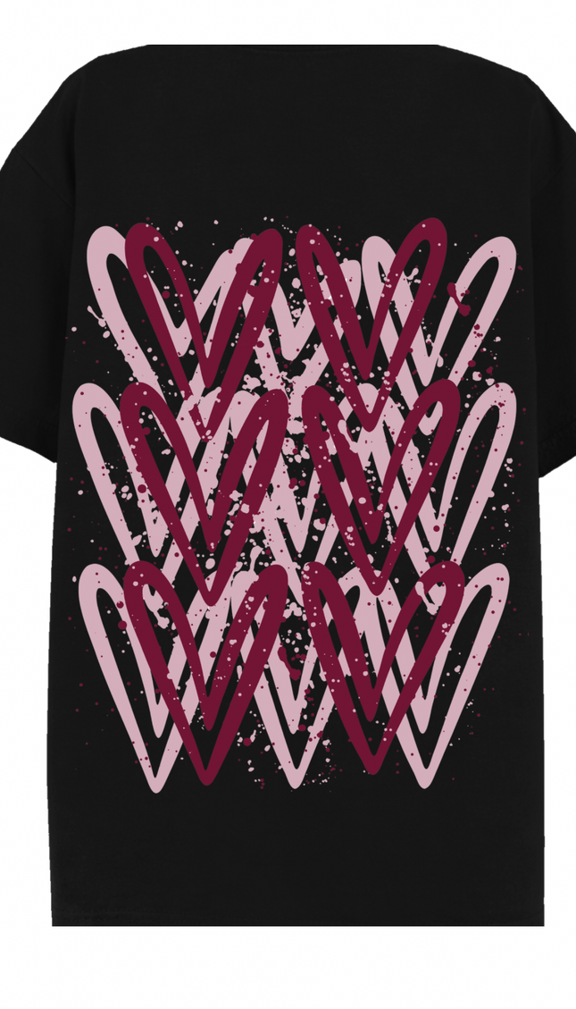 Burgundy Heart Printed T-shirt – image 7