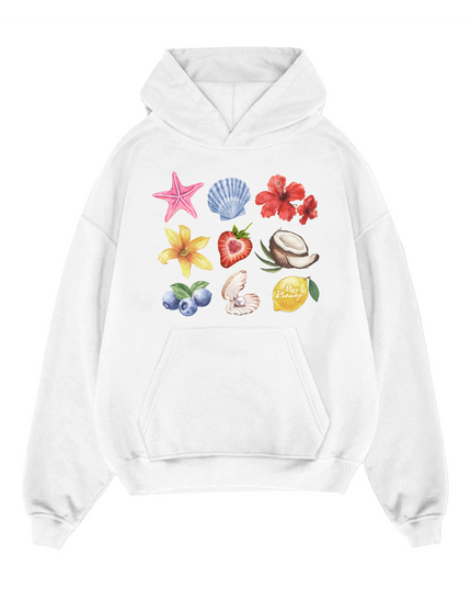 Seashell And Flowers Hoodie Adults