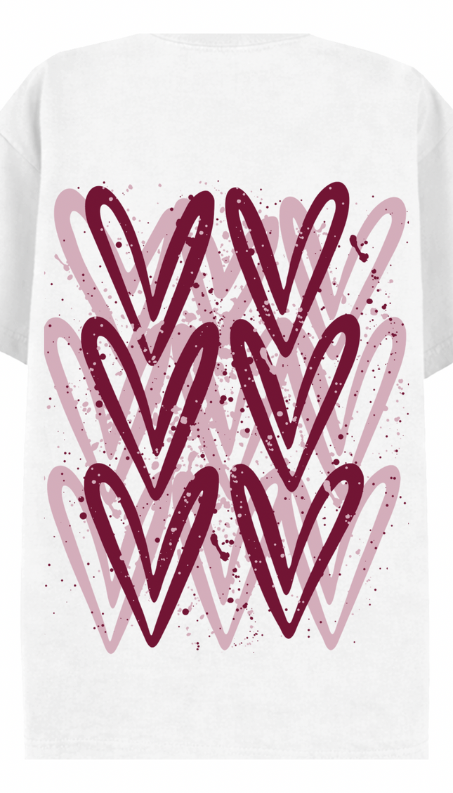 Burgundy Heart Printed T-shirt – image 5