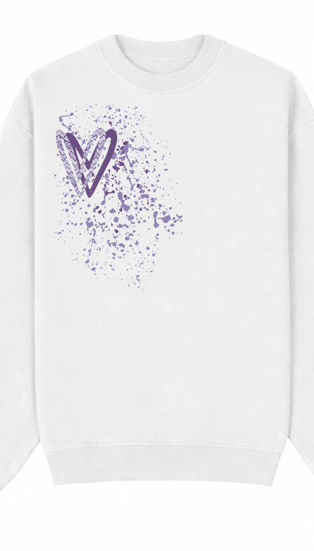 Lilac Zig Zag Heart Printed Sweatshirt by Miss Runway – image 2