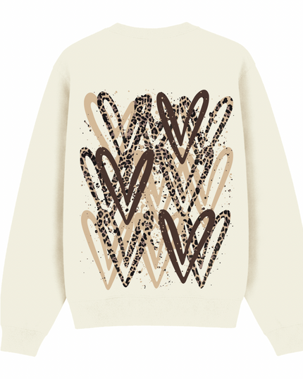 Leopard Print Heart Printed Sweatshirt Kids