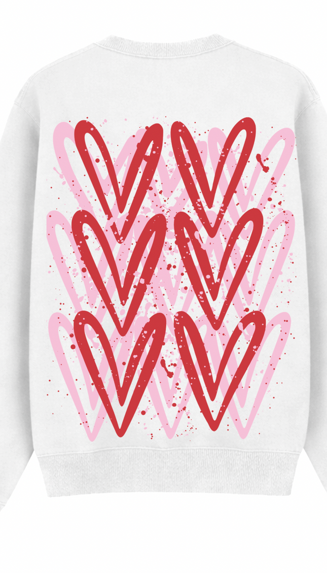 Pink/Red Heart Printed Sweatshirt – image 5
