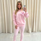 Hot Pink Candy Cane Heart Graffiti Sweatshirt Legging Set Pink