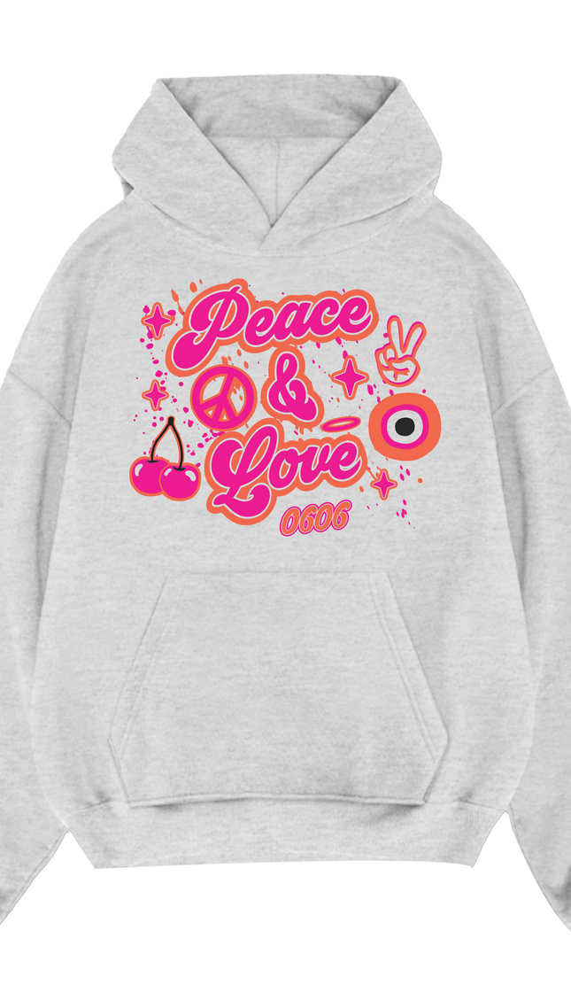 Pink/OrangePeace & Love Hoodie by Miss Runway – image 2