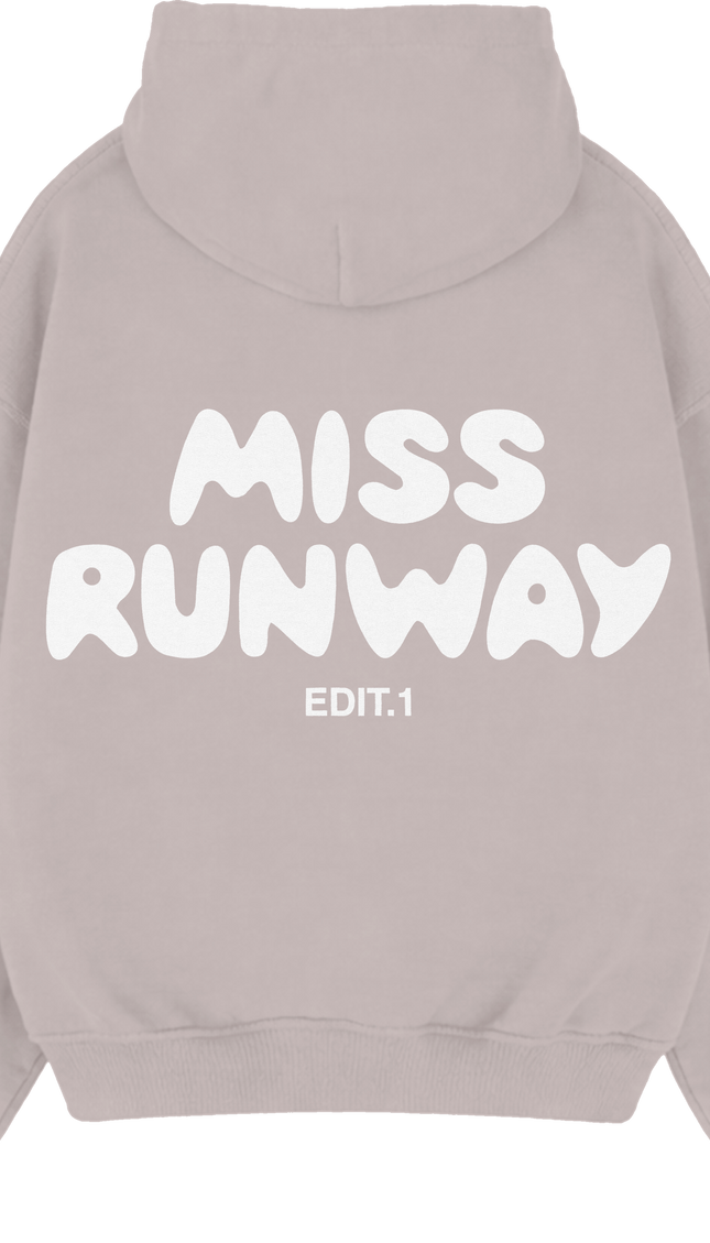 Miss Runway Edit 1 Hoodie Dove Grey/White – adult printed hoodie by Miss Runway