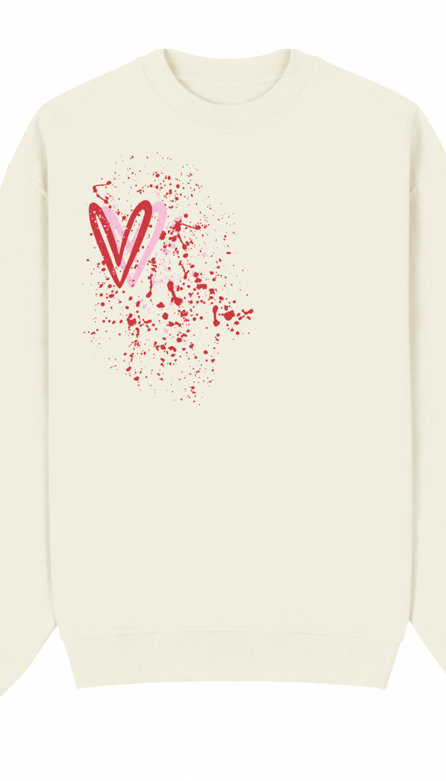 Pink/Red Heart Printed Sweatshirt – image 8