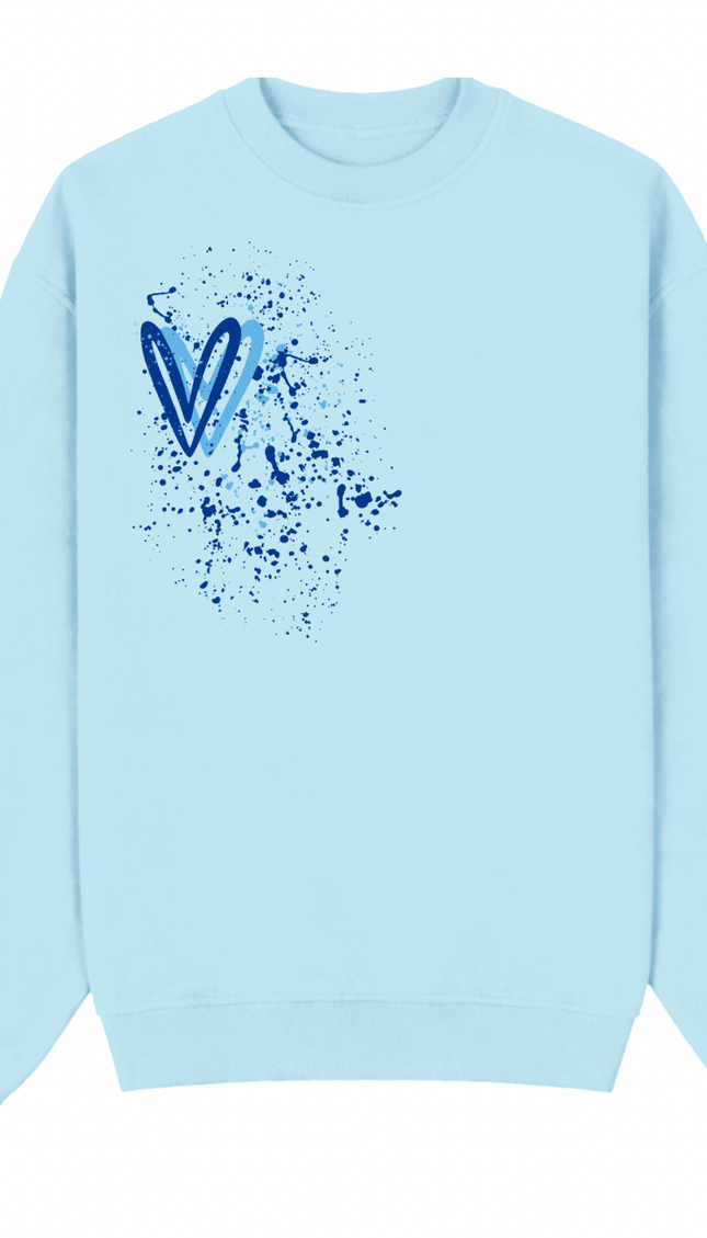 Royal Blue Heart Printed Sweatshirt by Miss Runway – image 2