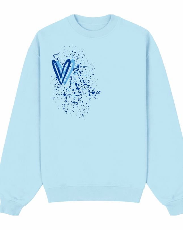 Royal Blue Heart Printed Sweatshirt Kids