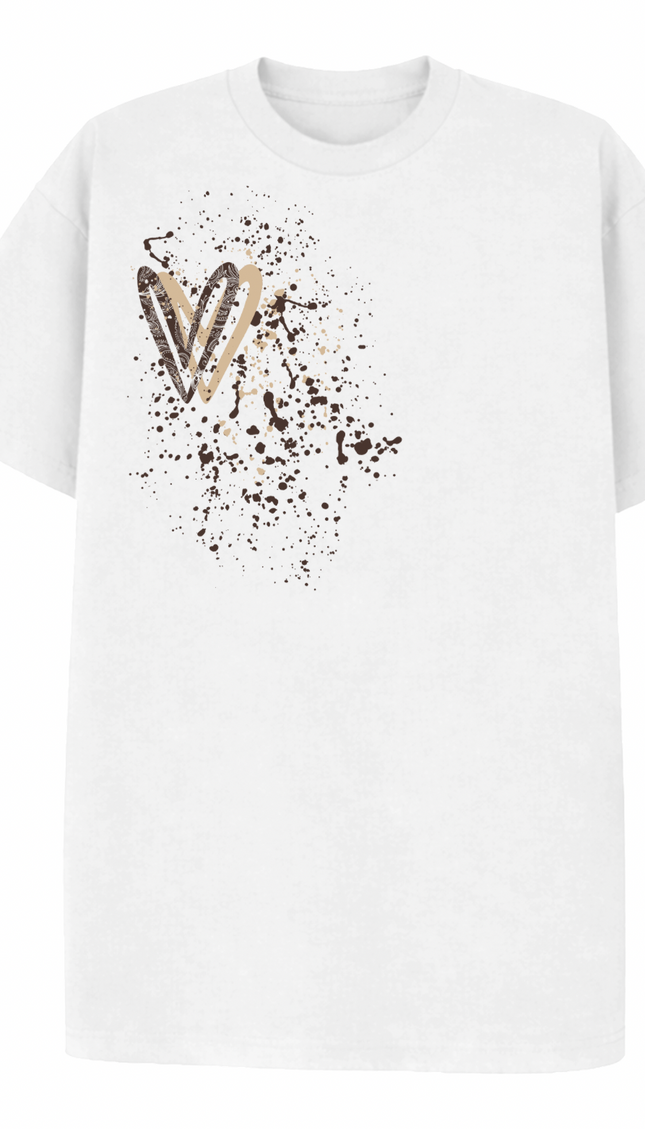 Brown Paisley Heart Printed T-shirt by Miss Runway – image 2