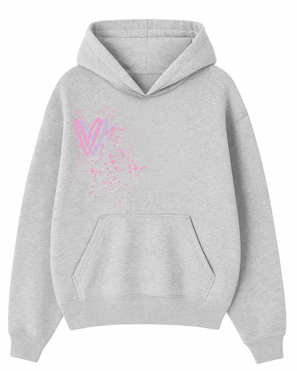 Pastel Heart Printed Hoodie Adults
