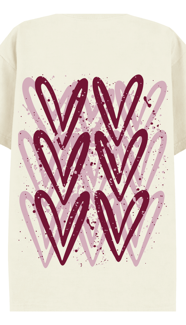 Burgundy Heart Printed T-shirt – additional view