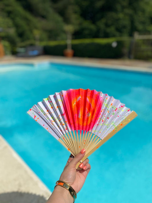 Neon Peace Paper Fan