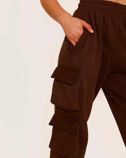 Basic Essentials Brown Cargo Joggers
