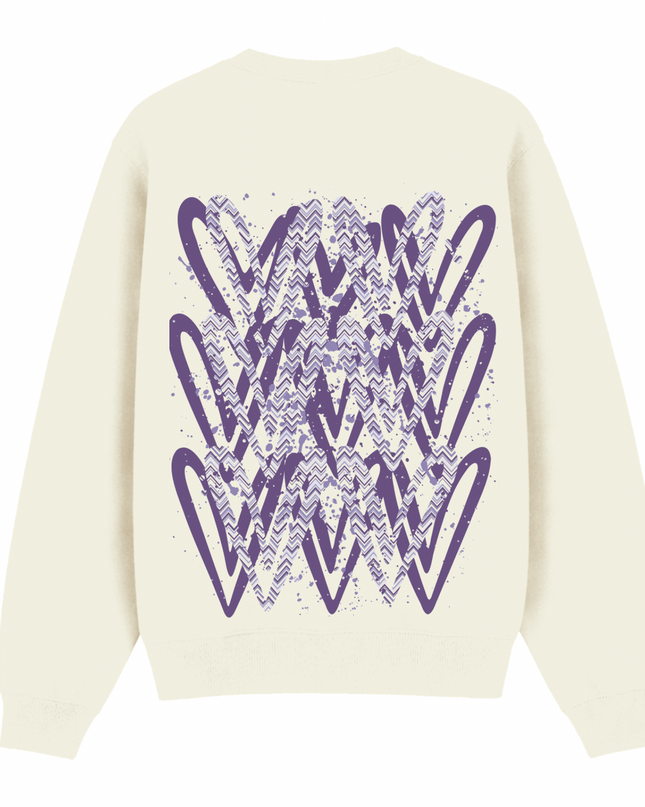 Lilac Paisley Heart Printed Sweatshirt Adults
