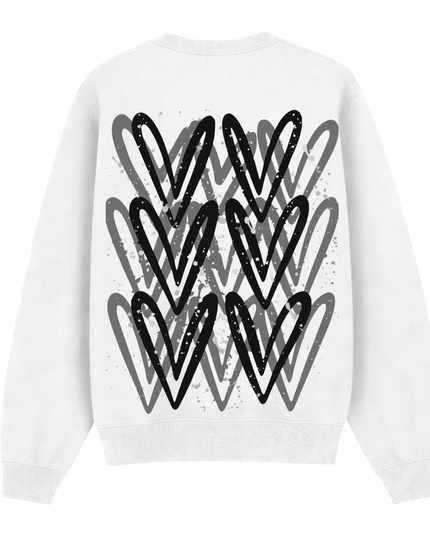 Black Heart Printed Sweatshirt Kids