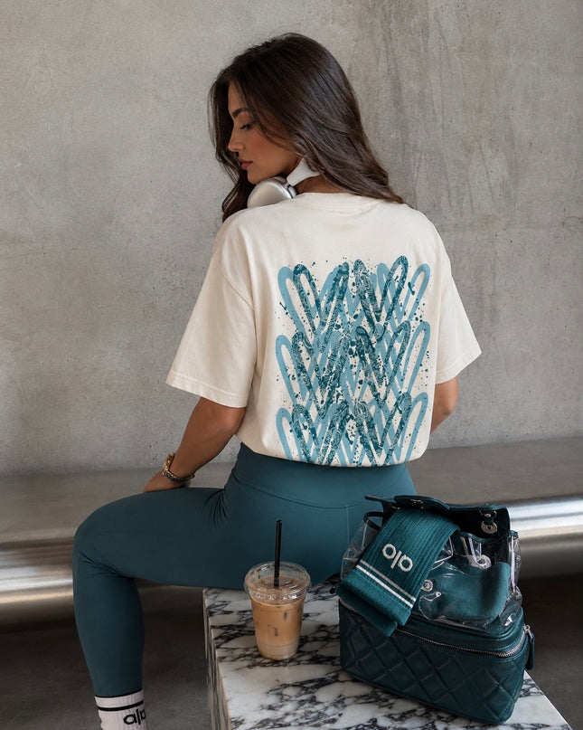 Teal Paisley Heart T-shirt
