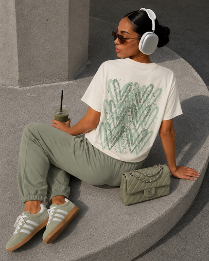 Sage Green Paisley Heart T-shirt