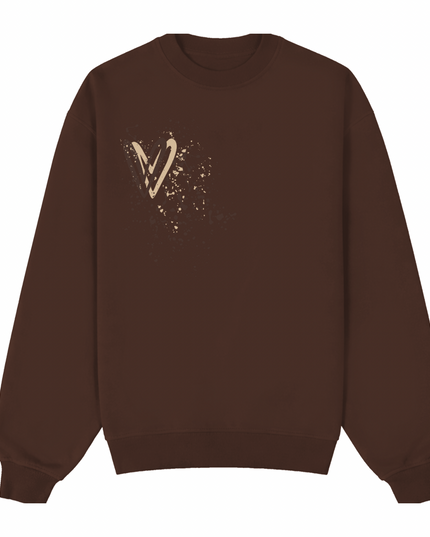 Brown Heart Printed Sweatshirt Adults