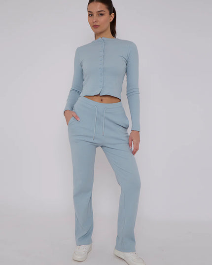 Button Loungewear Co ord  Charcoal Blue