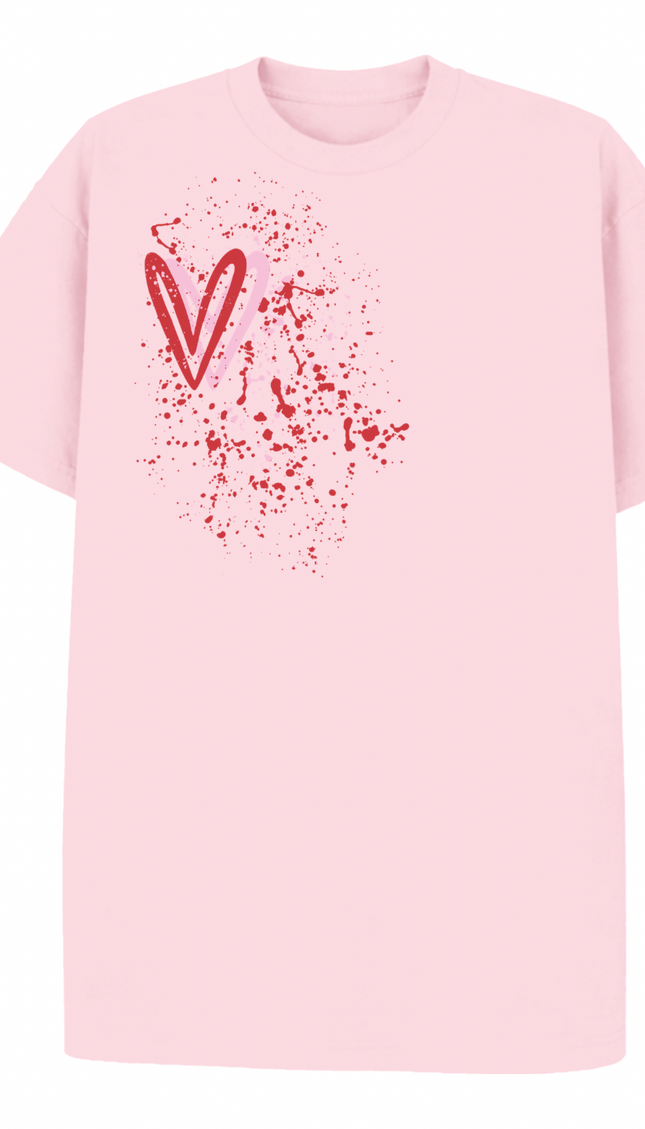 Pink/Red Heart Printed T-shirt – image 4
